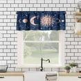 thumbnail image 4 of Magic Sun Moon Valance, Boho Astrology Tarot Blue Universe Starry Sky Print Blackout Short Window Treatment for Home Bedroom Living Room Bathroom Decor, 54x18inch, 4 of 6