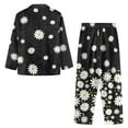 thumbnail image 3 of DISNIMO Daisy Printed Women 2 Piece Lounge Sets Long Sleeve Pajama Sets with Long Pants Casual Loose Sleepwear with Pockets Comfy V Neck Loungewear Nightwear, XL, 3 of 7