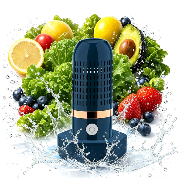 Fruit and Vegetable Purifier Cleaner, Capsule Shape Washing Machine with OH Ion Purification Technology for Cleaning Veggies Grains Rice Meat Seafood, Wireless and Portable