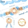 thumbnail image 2 of Maternity Sash,Mommy&Daddy to Be Corsage Pins with Blue Floral Sash for Baby Shower Gender Reveal Special, 2 of 9