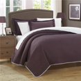 thumbnail image 1 of Chic Home 2 Piece Chevron Blocks Palermo Reversible Quilt, Twin, Plum, 1 of 1