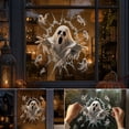 thumbnail image 5 of Halloween Stickers,Halloween Window Clings, Spooky Break Through Window Decals, Removable Witch Pumpkin Ghost Glass Stickers for Home Party Halloween Decor(White 30cm), 5 of 7