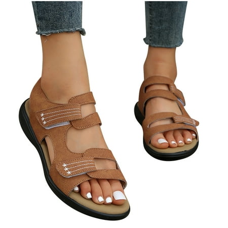 

Juebong Sandals Clearance for Womens Wedge Sandals Open Toe Summer Orthopedic Sandal Beach Bohemia Comfortable Platform Outdoor Flats Shoes