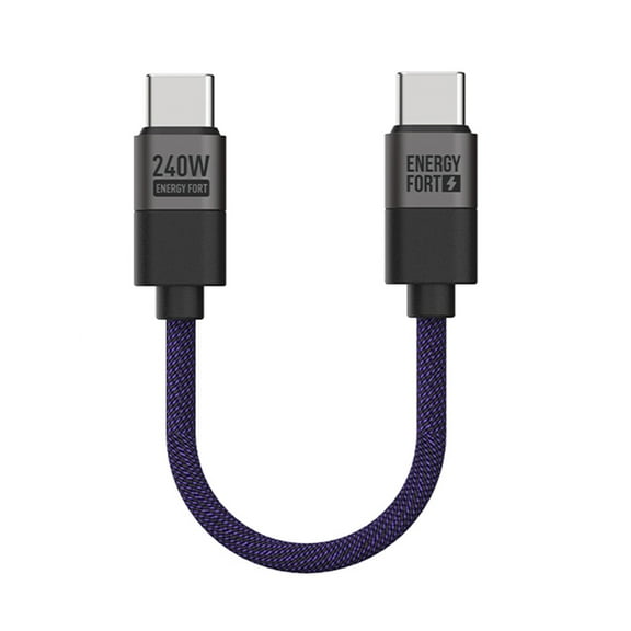 Bottone Nylon 240W PD3.1 Fast Charging Cable, Double Type C Quick Data Sync Cord Short for Travel and Office Use