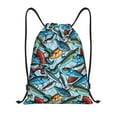 thumbnail image 1 of Saiise Colorful Fishing Baits Pattern Sports Drawstring Backpack - String Swim Gym Bag with Wet Proof Pocket for Women&Men-Small, 1 of 6