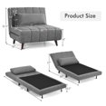 thumbnail image 4 of Costway Convertible Sofa Bed 3 Position Folding Sleeper Chair w/ Pillow Grey, 4 of 10