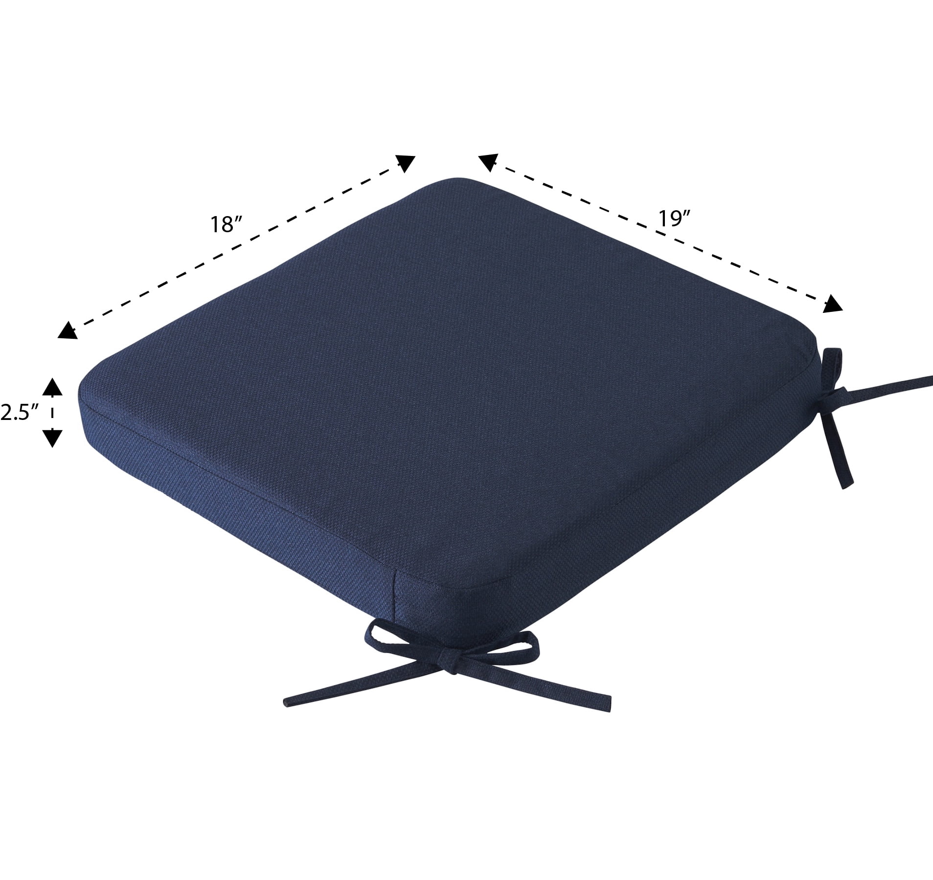 Better Homes & Gardens 19" x 18" Rectangle Outdoor Seat Pad Cushion, 1-Piece, Navy