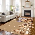thumbnail image 2 of 6x9 Area Rugs for Living Room, Easter Bunny Non Slip Area Rugs for Kitchen Bedroom Entryway, Brown Eggs Flowers Rabbits Vintage Dots Plaid Washable Carpet Runner Rug Floor Mats for Bedroom, 2 of 8