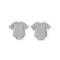 thumbnail image 2 of Cenuakty Infant 0-18M Baby Summer Jumpsuit Solid Color Ribbed Short Sleeve Round Neck Romper Cute Bodysuit, 2 of 9