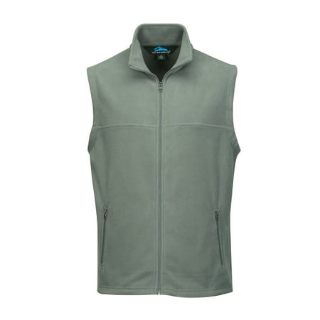 Fleece Zipper Vest - TM Men's Polar Fleece Vest W/ Slash Zipper Pockets