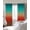 Red Teal Green, variant on Red Teal Ombre Blackout Curtains for Bedroom/Living Room, Thermal Insulated Kitchen Curtains, Contemporary Abstract Gradient Grommet Darkening Window Treatment Drapes 42"x84"x2