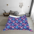 thumbnail image 6 of KLL Blue Skull Flower Print Fleece Throw Blanket, Horizontal Fleece Bedding Cute Soft Blankets Comfy Fleece Flannel Plush Home Decor for Couch & Bed -80"x60", 6 of 9