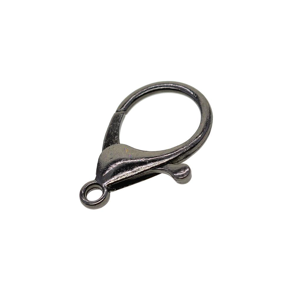 10 Packs Lobster Clasps Black Bronze Plated Silver Plated Large Curved Lobster Claw Clasps Jewelry Making Findings 33x24 mm