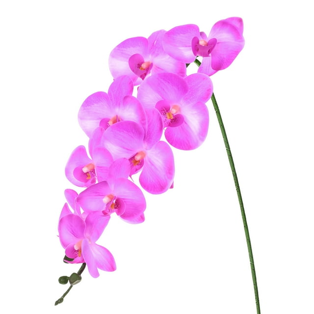Uxcell 1-Pack Flores de Orquídea Artificial 9 Pétalos Grandes 37 Pulgadas Ramo de Seda Phalaenopsis Morado Falsas Orquídeas para Hogar/Boda