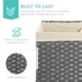 thumbnail image 4 of Best Choice Products Wicker Double Laundry Hamper, Divided Storage Basket w/ Linen Liner, Handles - Gray, 4 of 7