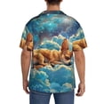 thumbnail image 3 of Pofeuu Artistic Starry Sky Cloud Dog Print Mens Casual Short Sleeve Shirts Beach Summer Spread Collar Pocket Tops Men's Casual Short-sleeved Shirt-3X-Large, 3 of 5