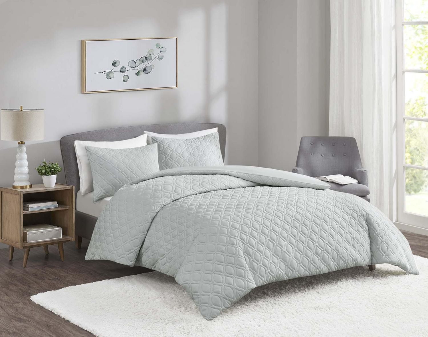 Hometrends 3pc Quilted Duvet Cover Set