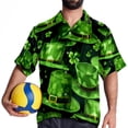 thumbnail image 4 of Saint Patrick's Day Men's Short Sleeve Shirts, Casual Hawaiian Print Button Down Summer Beach Top Unisex, 4 of 6
