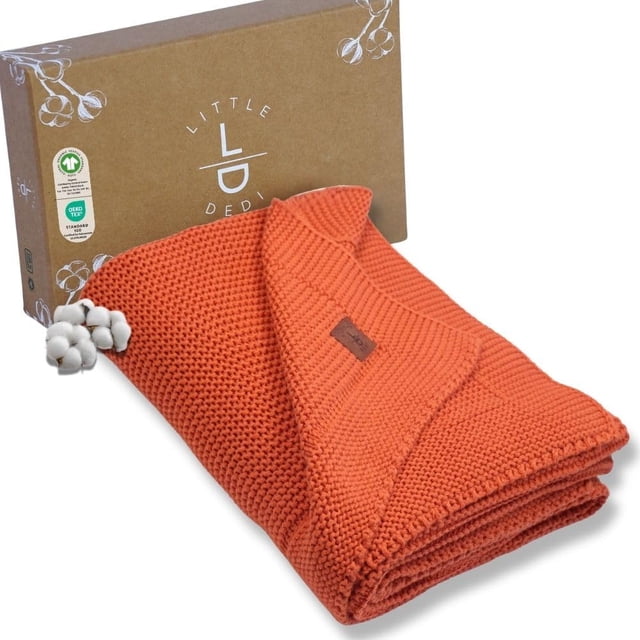 Manta para Bebé Little Dedi de Algodón Orgánico 76x102 cm Calabaza