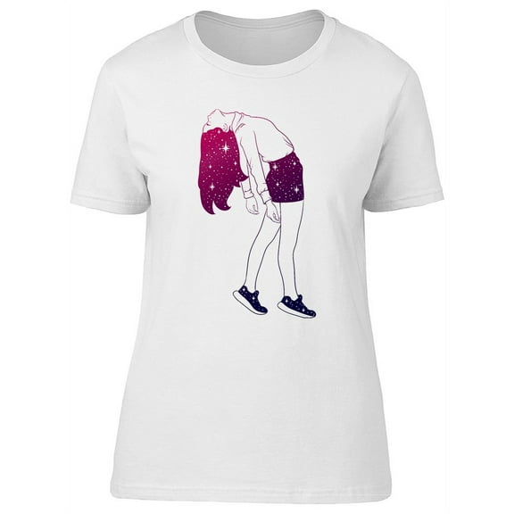 Surreal Cosmic Girl Graphic T-Shirt Women -Image by Shutterstock, Female x-Large