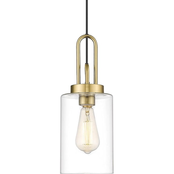 Emliviar Gold Pendant Light for Kitchen Island with Clear Glass Shade in Gold Finish, YCE236 M1L BG