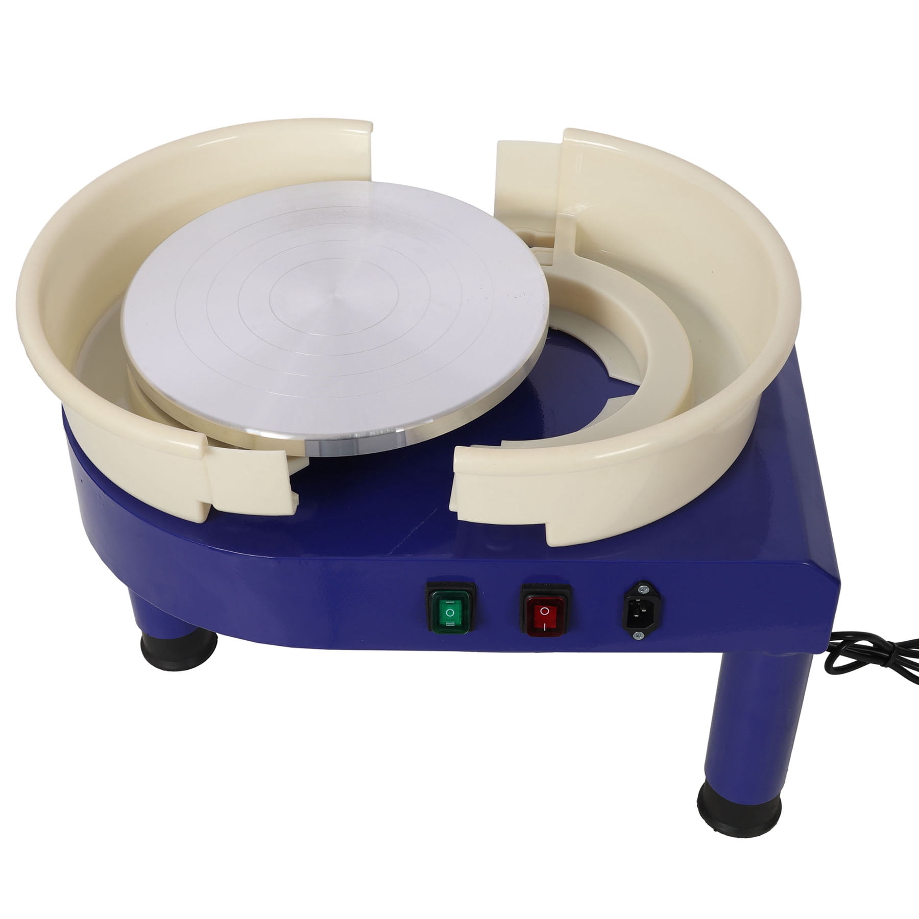 S-HOME Professional Pottery Wheel in Blue Color with 11 Inch Turntable and 60-300RPM Adjustable Speed, Foot Pedal Control and Detachable Basin,  Stainless Steel Tool Set & Apron for Art and DIY Craft