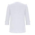 thumbnail image 6 of Besolor Womens 3/4 Length Sleeve Tops with Buttons Crew Neck Casual Tunics Summer Going out Dressy Blouses, 6 of 9