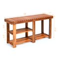 thumbnail image 2 of Costway 3-Tier Wood Shoe Rack Shoe Bench Freestanding Boots Storage Organizer Heavy-duty, 2 of 10