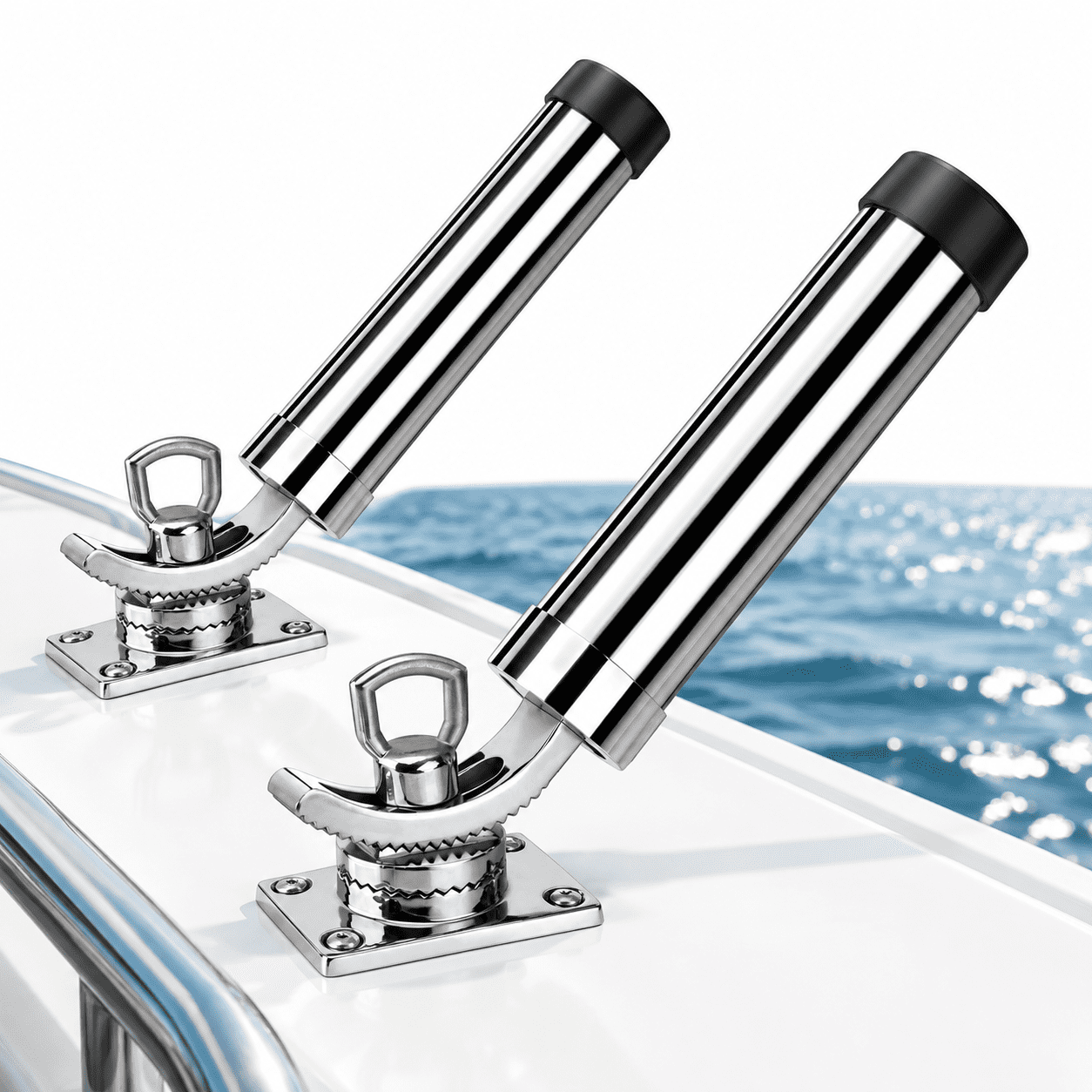 Marine Boat Trolling Fishing Rod Holder Stainless Steel 360 Degree Adjustable