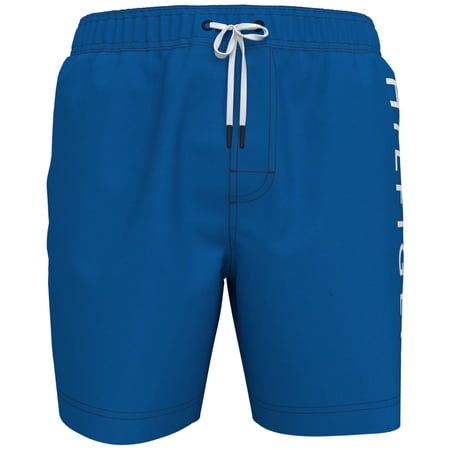 Tommy Hilfiger Mens Regular-Fit Logo-Print 7 Swim Trunks