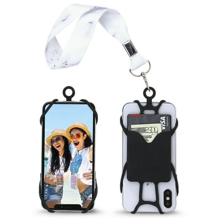 Cell Phone Wrist Strap Lanyard Safety Tether and Mobile Phone Holder with Card Pocket Compatible with iPhone, Galaxy & Most Smartphones with or without Phone Cases By Gear
