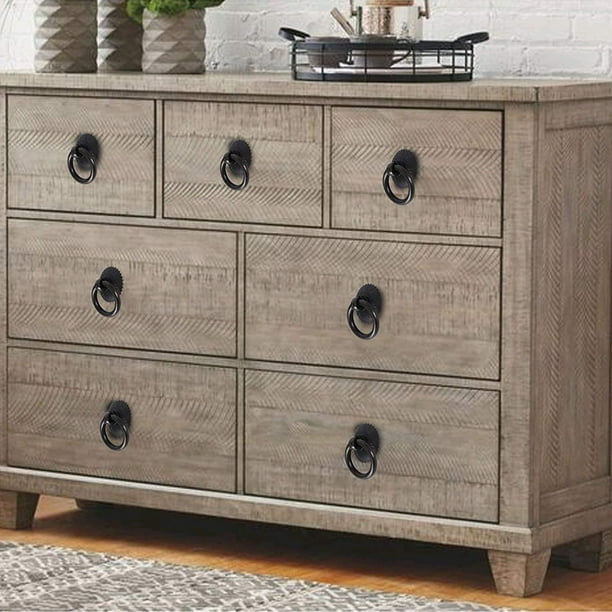 Lot De 6 Poignées De Meuble Vintage En Alliage De Zinc Noir, Poignée De Meuble à