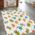 thumbnail image 3 of Dinosaurs Area Rug 4'x6', Green Orange Blue Cartoon Dinosaurs Washable Non-Slip Rugs, Low Pile Large Carpet for Living Room Bedroom Dining Room Kitchen Office Indoor Mat, 3 of 9
