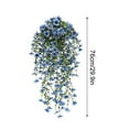 thumbnail image 3 of yulier Artificial Violet Hanging Flowers for Outdoor Decoration, Fake Hanging Plants for Summer Outside Home Porch Garden Patio Hanging Planter, Blue, 3 of 5
