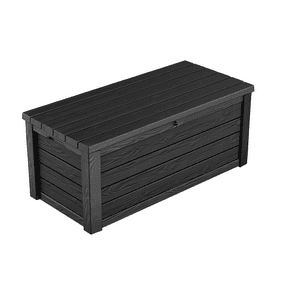 Keter Eastwood 150 Gallon Resin and Plastic Deck Box, Anthracite Gray