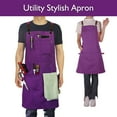 thumbnail image 3 of Stenffy 5Pack,Work Aprons,Canvas,Multiple Pockets, Aprons for Men Women, Size m to XXL, Purple, 3 of 6