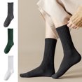 thumbnail image 1 of D-GROEE 1 Pair Winter Warm Thermal Socks Women's Crew Thickened Blend Solid Color Boot Socks for Outdoor, 1 of 8
