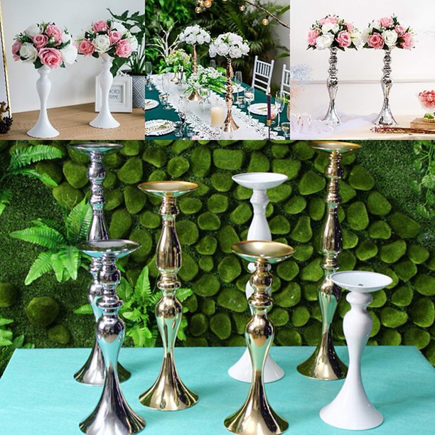 Metal Candle Holder Stand Flowers Vase Candlestick Wedding Home Table