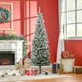 thumbnail image 2 of HOMCOM Snow Flocked Pencil Christmas Tree Slim Artificial Christmas Tree, 2 of 10