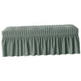thumbnail image 2 of pitrice Long Bench Cover Bench Seat Furniture Protector for Living Room Hotel Decor Green, 2 of 8