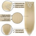 thumbnail image 4 of MY-LADY 23Inch 8PCS Clip in Synthetic Hair Extensions Full Head Long Straight Clip Hairpiece for Women Girls Light Chestnut Brown Black, 4 of 8