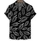 thumbnail image 4 of Camisa negra con estampado 3D de plantas para hombre, camisas hawaianas de manga corta con solapa de verano, blusa holgada con botones de estilo callejero de Harajuku, ropa para hombre, 4 of 5