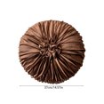 thumbnail image 3 of KITTEHIGM Ruched Velvet Round Throw Pillow with Rosette Center Pleated Circle Decorative Cushion in Multicolor Solid Velvet Accents for Sofa Bed Home Decor, 3 of 6