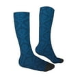 thumbnail image 3 of Picia Women Crew Soft Moisture-wicking Socks Dark Blue Pattern Design Cotton Socks, One Size fit All, 3 of 9