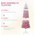 thumbnail image 5 of Eastvita White Green 6FT Slim Pencil Christmas Tree, Snow Flocked Artificial Xmas Tree, Metal Stand, Skinny Holiday Decor, 5 of 8