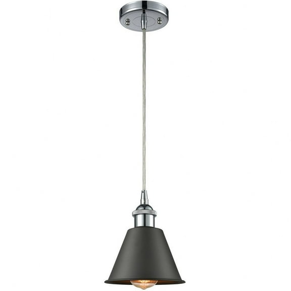516-1P-PC-M8-OB-LED-Innovations Lighting-Smithfield - 1 Light Mini Pendant In Industrial Style-7.5 Inches Tall and 7 Inches Wide Polished Chrome