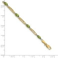 thumbnail image 5 of Auriga Fine Jewelry 14K Yellow Gold Diamond and Peridot Bracelet 7inch for Women, 5 of 6
