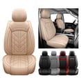 thumbnail image 4 of Truck Car Seat Covers Fit for Dodge Ram 1500/2500/3500 2009-2023 Front Cushion Cover Pu Leather Beige, 4 of 7