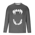 thumbnail image 6 of YOIAVAIOY Mens Halloween Print T Shirts Ghost Graphic Shirt Long Sleeve Crew Neck Tees Fall Trendy Casual Y2K Pullover Tops Gray XXXL, 6 of 6