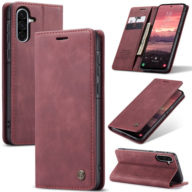 CaseMe Funda de Cuero para Samsung Galaxy A56 5G, Funda de Cuero con Tapa y Tarjetero con Cierre Magnético a Prueba de Golpes, Funda Protectora para Teléfono Samsung Galaxy A56 5G de 6,5 Pulgadas